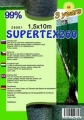 Árnyékoló háló SUPERTEX260 1,5x10m zöld 99 százalék